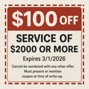 100 off service of $2000 or more