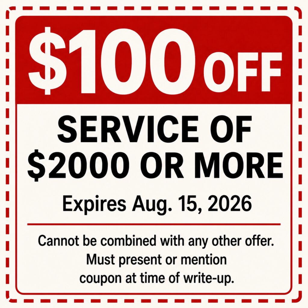 $100 0ff with a $1000 service