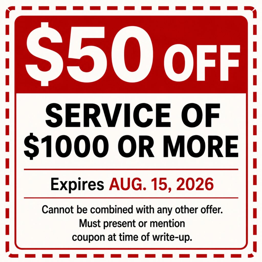 $50 0ff with a $1000 service