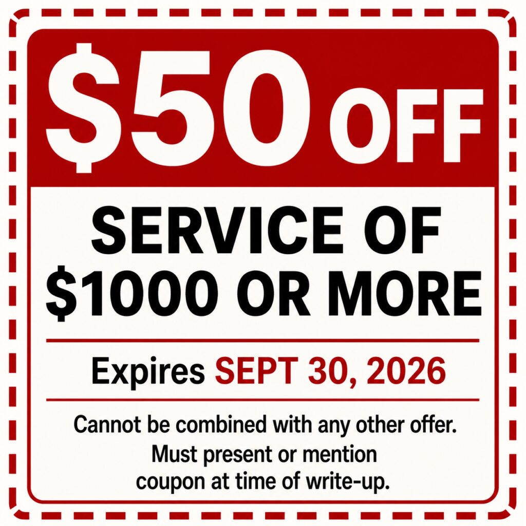 $50 off with $1000 of service